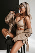 Oversize, leather imitation jacket with belt PU28 - cappuccino